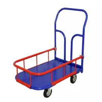 Тележка платформенная с бортиком 150 мм ТПБ 4 г/п 300 кг, 1200x600 мм, колеса черная резина 125 мм