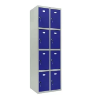 Шкаф металлический для личных вещей серый с синим
