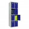 Шкаф металлический для личных вещей серый с синим