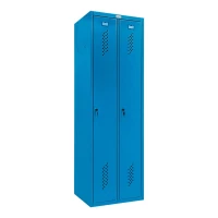 Шкаф металлический двухсекционный голубой
