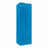 Шкаф металлический двухсекционный голубой