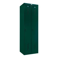 Шкаф металлический двухсекционный темно-зеленый
