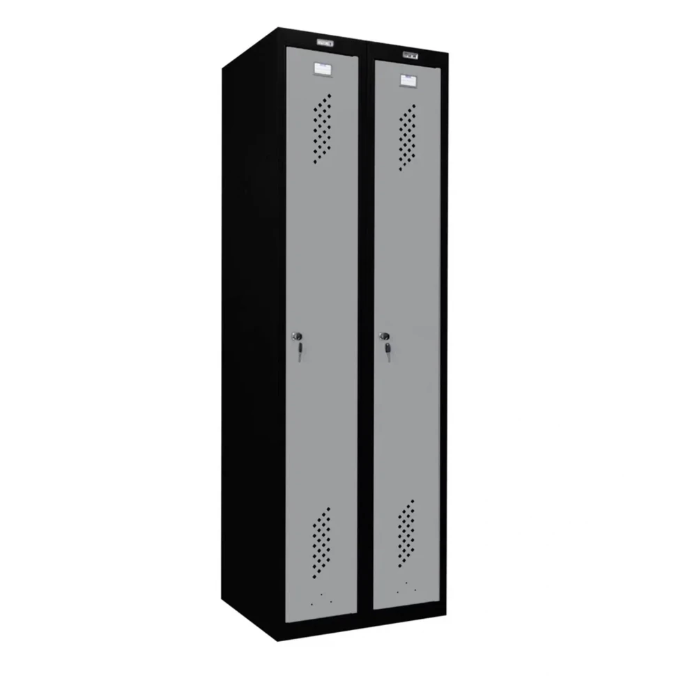 Шкаф металлический для рабочей спецодежды сигнальный-серый