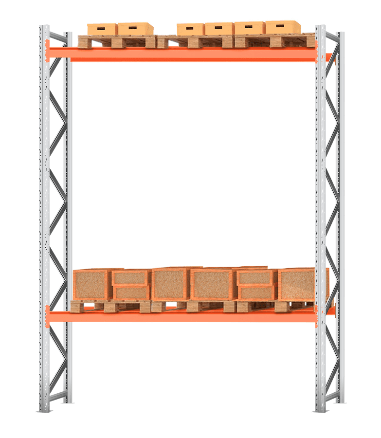 Стеллаж паллетный 4500х2700х1100 2 яруса (Р100.1.5Б150.2)