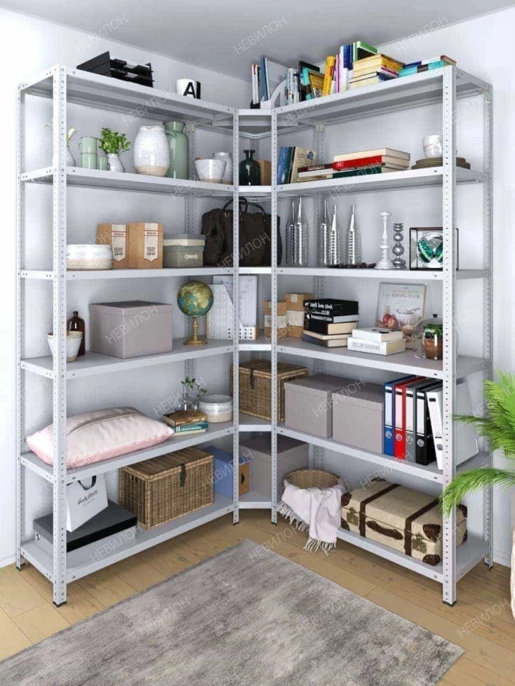 Стеллаж угловой МС 2000х1500х1500/300 мм 6 ярусов