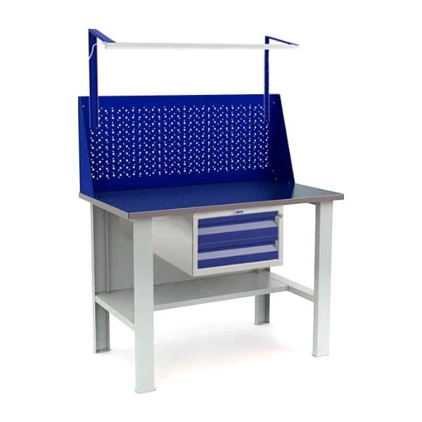 Верстак с перфопанелью и подвесным ящиком WT120.F1/F1.111