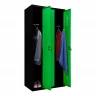 Шкаф металлический трехдверный черный с зеленым Шкаф металлический трехдверный черный с зеленым