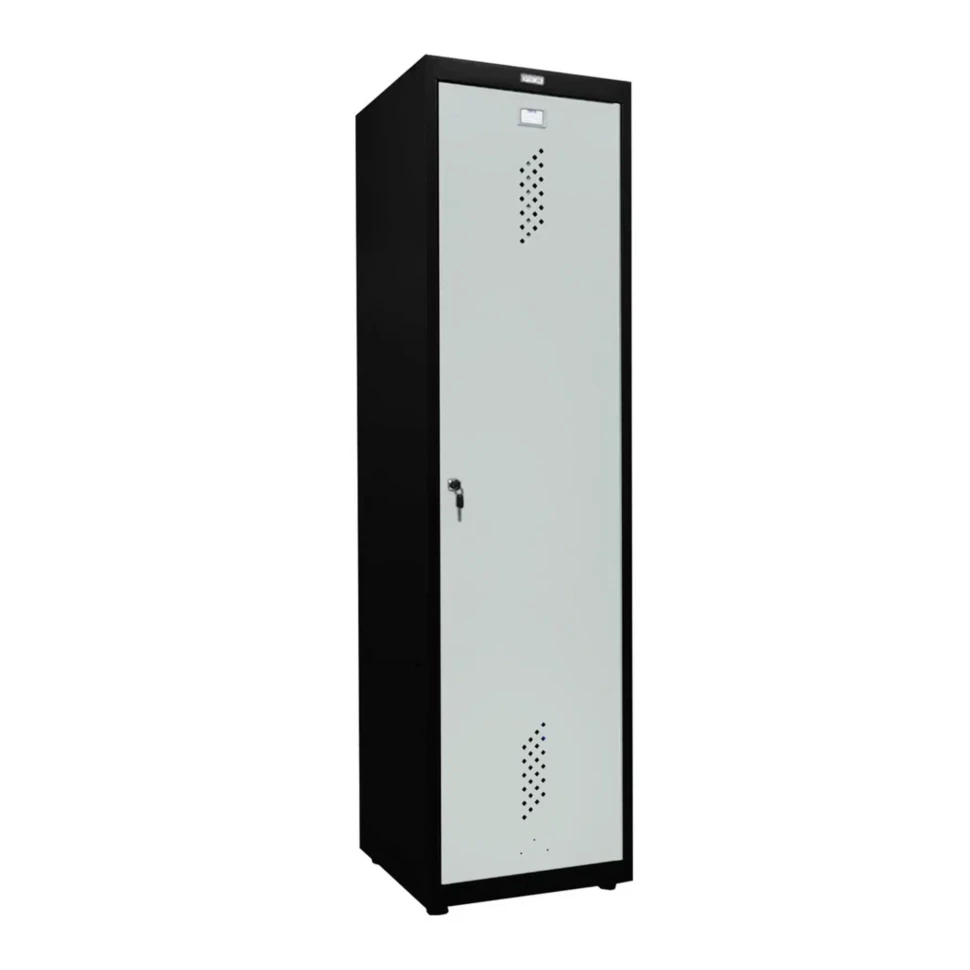 Шкаф металлический для инвентаря черный со светло-серым