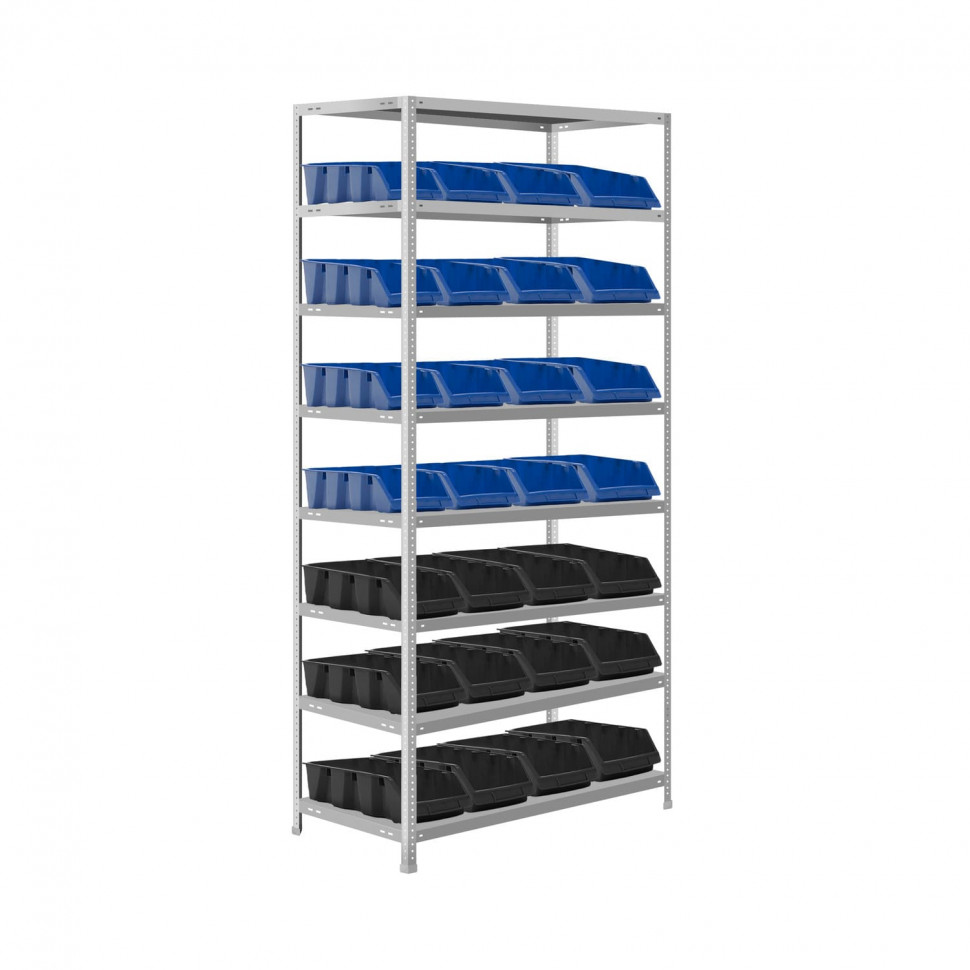 Стеллаж для лотков для метизов 1850х1000х400 28 ящиков