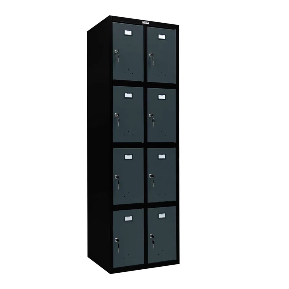 Шкаф металлический для личных вещей черный с графитом