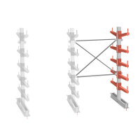 Стеллаж консольный СТ-062 2450х1660х1400 5 ярусов +О двухсторонний, доп. секция