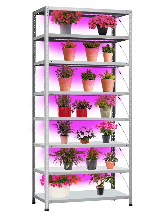 Стеллаж для растений с подсветкой Невилон Флора 1850х700х600 c 8 полками