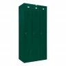 Шкаф металлический трехсекционный темно-зеленый