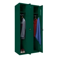 Шкаф металлический трехсекционный темно-зеленый