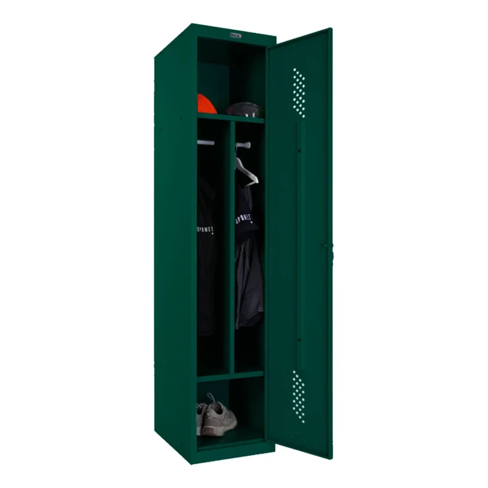 Шкаф металлический односекционный темно-зеленый