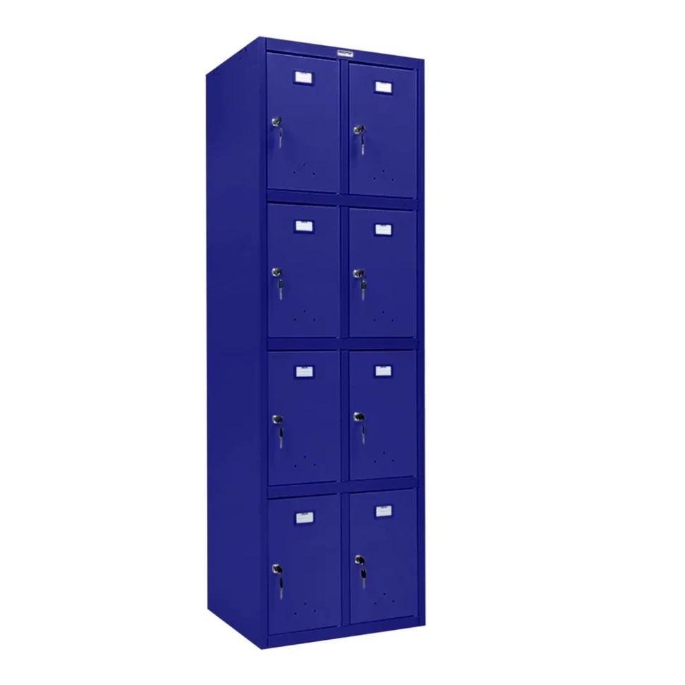 Шкаф металлический с дверцами и замком синий