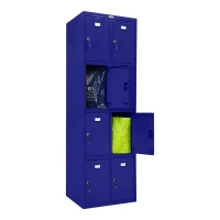 Шкаф металлический с дверцами и замком синий