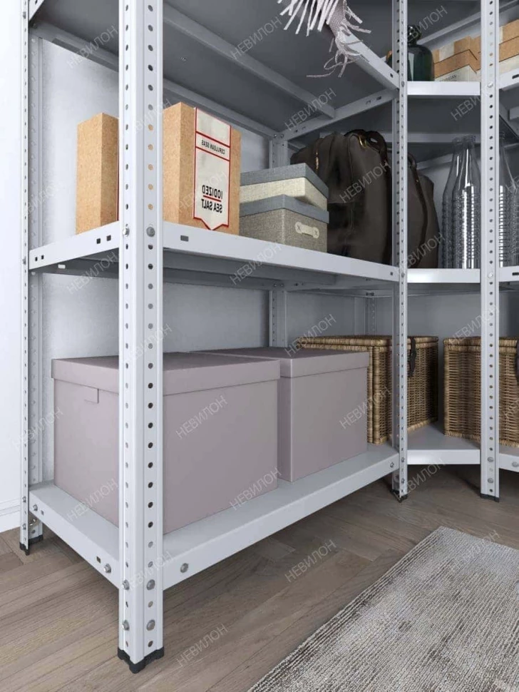 Стеллаж угловой МС 1500х1200х1200/300 мм 5 ярусов