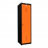 Шкаф металлический для инвентаря черный с оранжевым