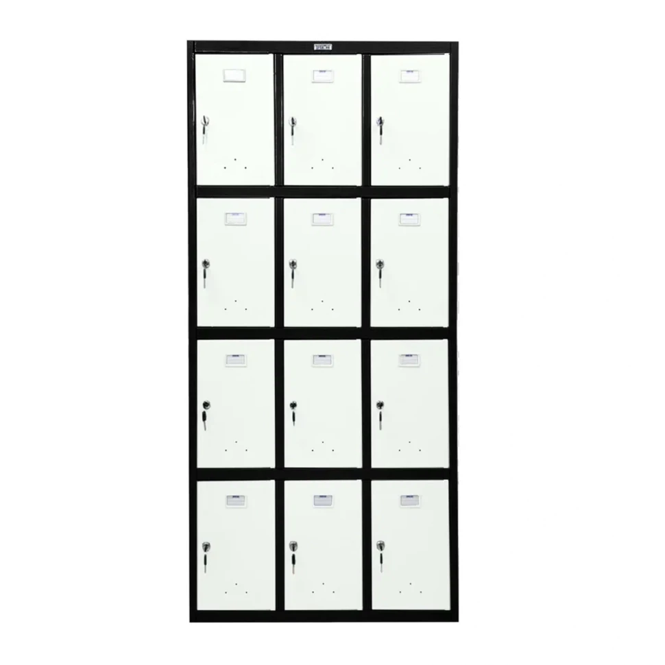 Шкаф металлический для сумок черный с белым