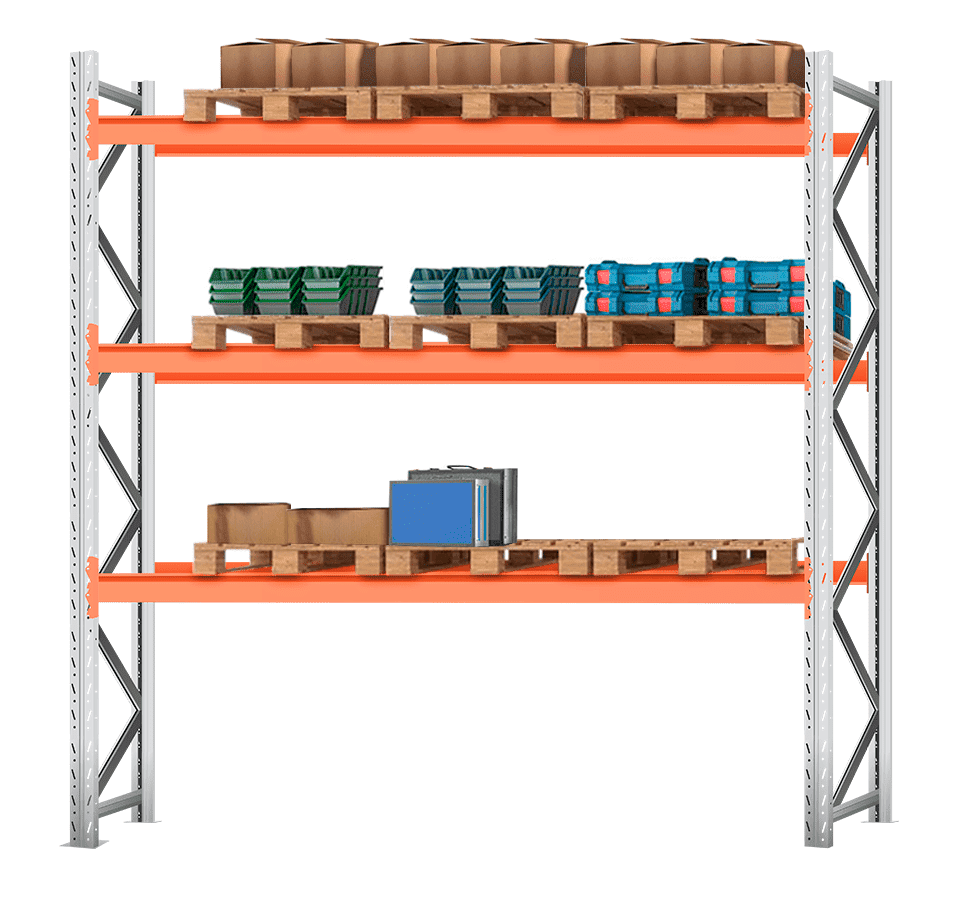 Стеллаж паллетный Лайт 3500х2700х1100 3 яруса (Р70.1.5Б90.2)