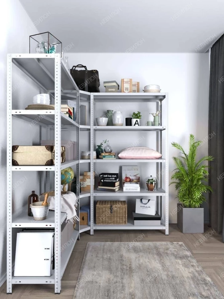 Стеллаж угловой МС 1800х1800х1800/600 мм 5 ярусов