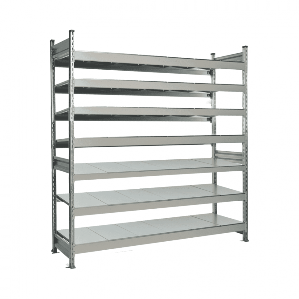 Стеллаж СТ-023 2000х1500х600 с 7 ярусами (рамы и настил - окрас)