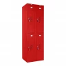 Шкаф металлический четырехсекционный красный