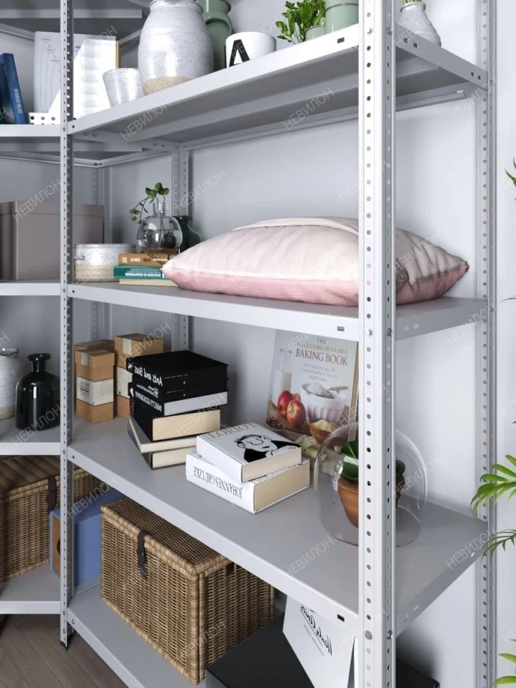 Стеллаж угловой МС 1800х1600х1600/400 мм 5 ярусов