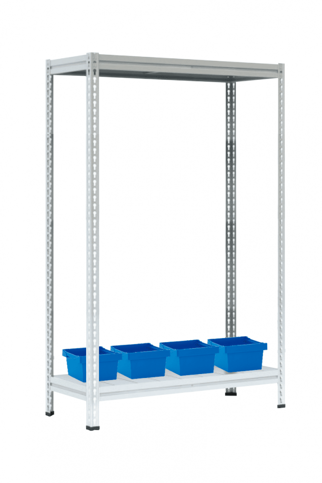 Стеллаж МС-Т 2500х1856х530 мм 2 яруса настил металл Стеллаж МС-Т 2500х1856х530 мм 2 яруса настил металл