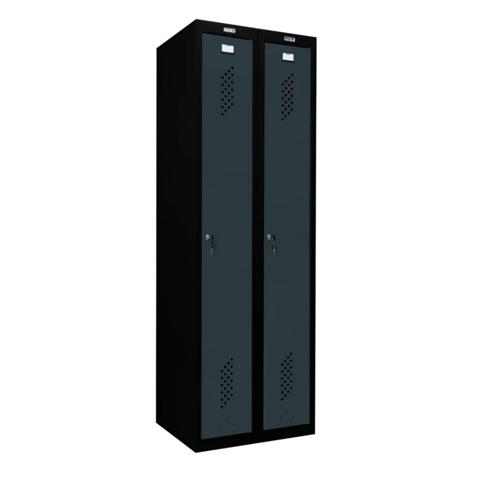 Шкаф металлический для раздевалки черный с графитом