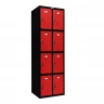 Шкаф металлический для личных вещей черный с красным