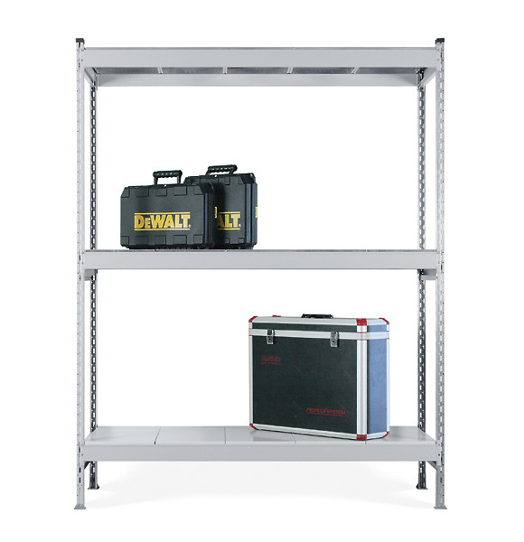 Стеллаж СТ-023 1800х1800х300 с 3 ярусами (рамы и настил - цинк) Стеллаж СТ-023 1800х1800х300 с 3 ярусами (рамы и настил - цинк)