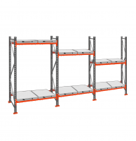 Стеллаж с выкатными платформами ДиКом 2500х5400х1000 на 2 яруса П-90