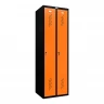 Шкаф металлический двухдверный черный с оранжевым