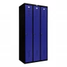Шкаф металлический трехдверный черный с синим Шкаф металлический трехдверный черный с синим