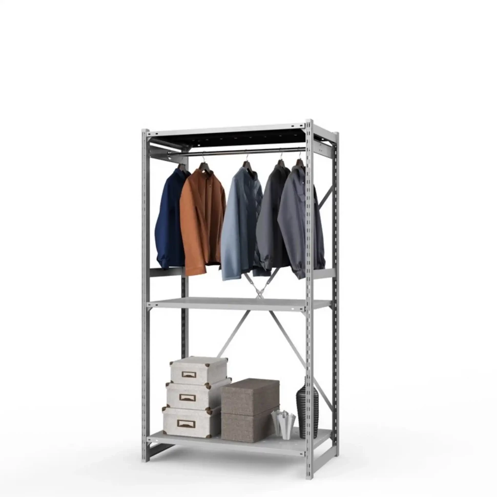 Стеллаж металлический ГТС Универсал, 2000x1000x600 мм.Штанги: 1шт. Полки: метал. перф. 3 шт. (ТСУ 20100631ш1)