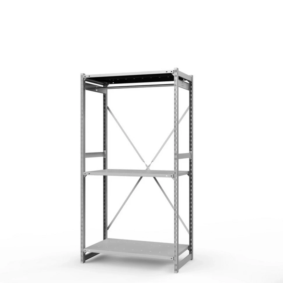 Стеллаж металлический ГТС Универсал, 2000x1000x600 мм.Штанги: 1шт. Полки: метал. перф. 3 шт. (ТСУ 20100631ш1)