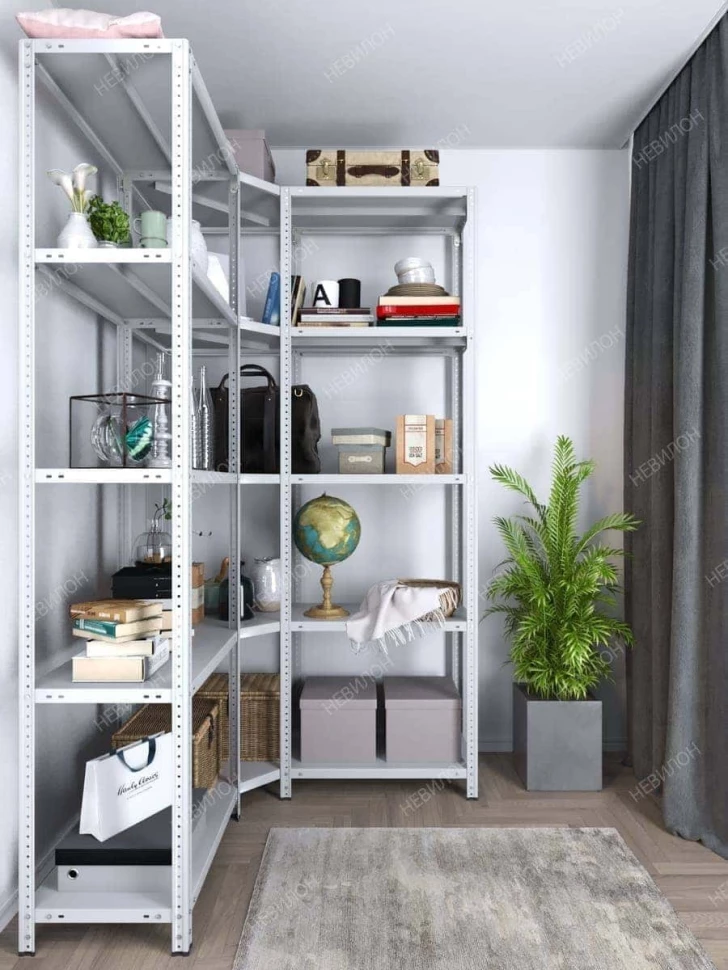 Стеллаж угловой МС 2200х1400х1400/500 мм 5 ярусов