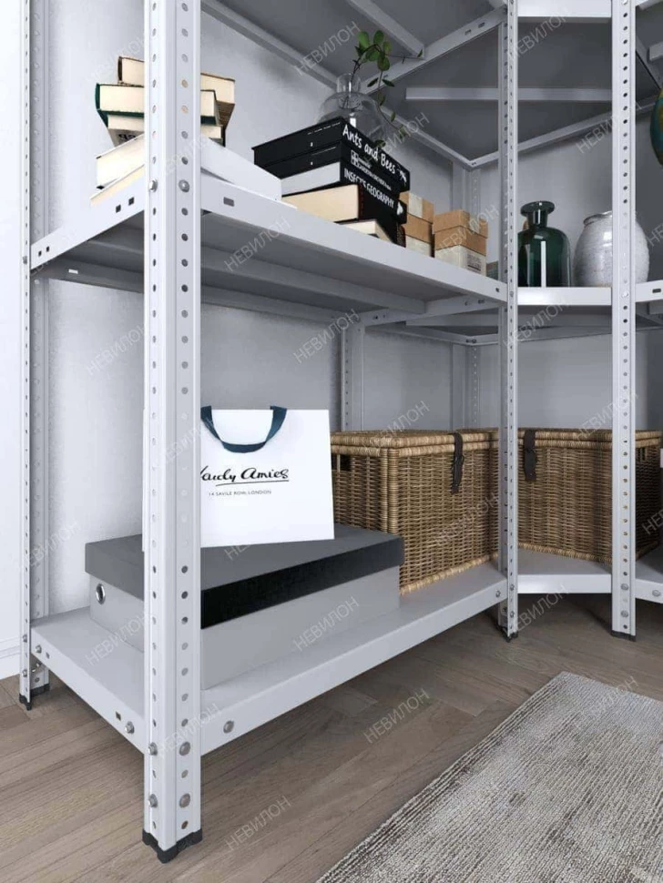 Стеллаж угловой МС 2200х1400х1400/500 мм 5 ярусов