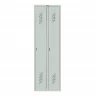 Шкаф металлический двухсекционный светло-серый