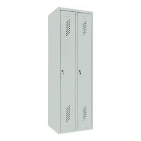 Шкаф металлический двухсекционный светло-серый