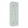 Шкаф металлический двухсекционный светло-серый