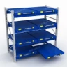Стеллаж с выкатными платформами S-HEAVY 500 (4 яруса хранения)