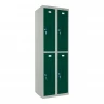 Шкаф металлический четырехдверный серый с темно-зеленым