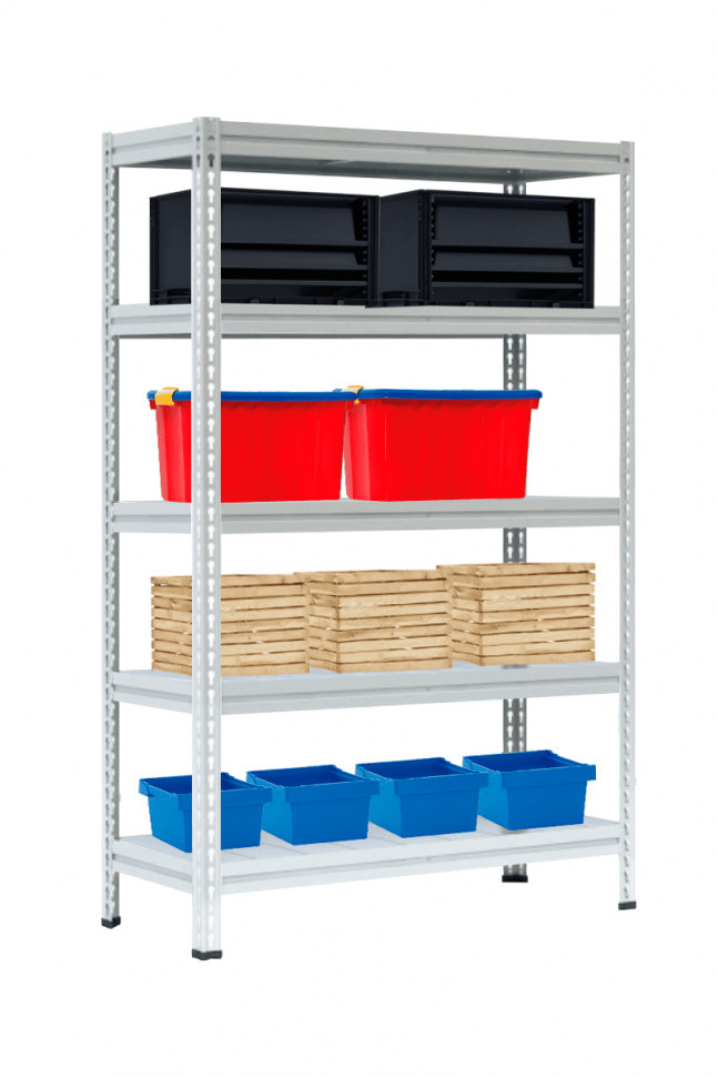 Стеллаж МС-Т 3000х1551х530 мм 5 ярусов настил металл