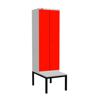 Шкаф Диком УНО-321 (RAL 7038 + RAL 3020) на подставке-скамейке