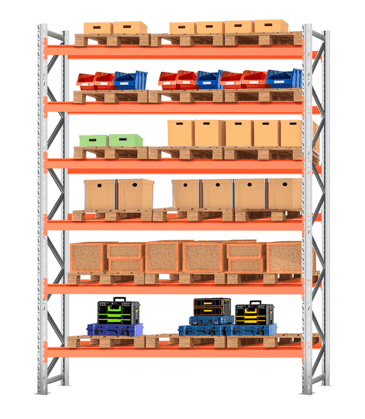 Стеллаж паллетный Лайт 4000х2700х1100 6 ярусов (Р70.1.5Б90.2) Стеллаж паллетный Лайт 4000х2700х1100 6 ярусов (Р70.1.5Б90.2)