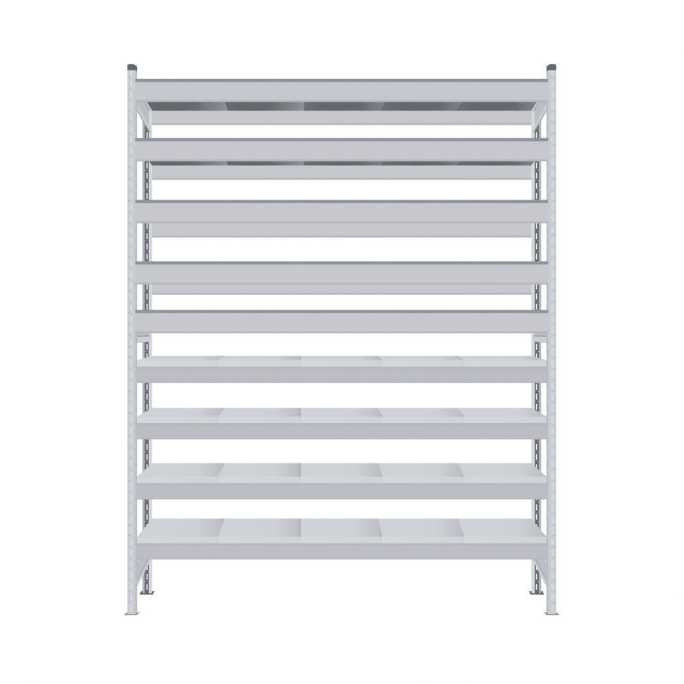 Стеллаж СТ-023 3000х1500х800 с 9 ярусами (рамы и настил - цинк)