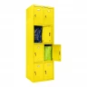 Шкаф металлический с дверцами и замком желтый